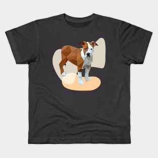 Bull dog Geometric Pet Vector art Low poly Kids T-Shirt